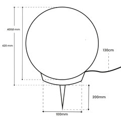 LED 40CM E27 IP65 LUMIKULA2 LUMILED āra lodveida dārza gaismeklis cena un informācija | Āra apgaismojums | 220.lv