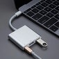 iLike HD1 3in1 USB-C (Type-C) Ligzdas uz HDMI 4K / USB 3.0 / USB-C Siev. Audio & Video Kabeļa Adapteris Sudraba цена и информация | Adapteri un USB centrmezgli | 220.lv