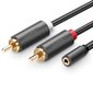 Ugreen 3,5 mm/2RCA, 0.25 m цена и информация | Kabeļi un vadi | 220.lv