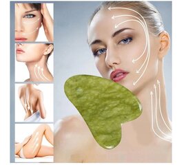 Массажер для лица Lewer Gua Sha Jade, зеленый цена и информация | Массажеры для лица, инструменты для чистки лица | 220.lv