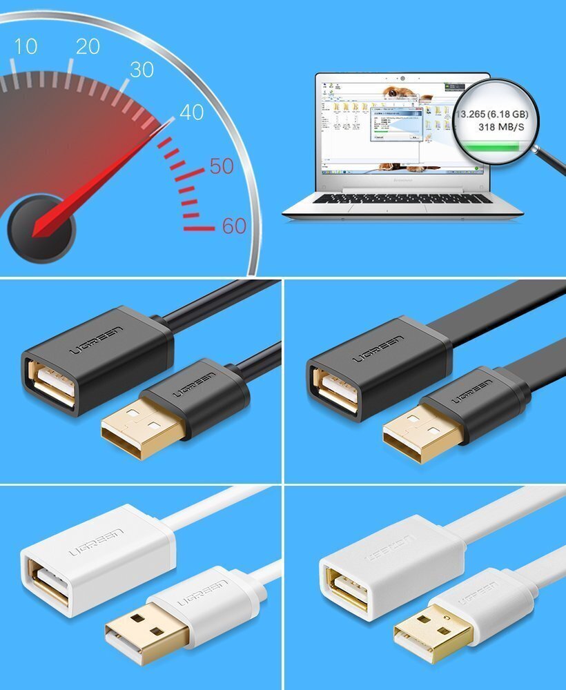 Ugreen USB, 2 m cena un informācija | Kabeļi un vadi | 220.lv