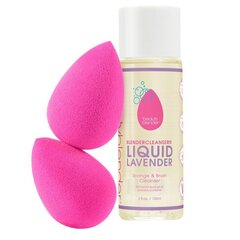 Beautyblender kosmētikas sūklis, 2gab., šķidrais tīrīšanas līdzeklis, 88ml, 1gab. cena un informācija | Kosmētikas otas, sūkļi | 220.lv