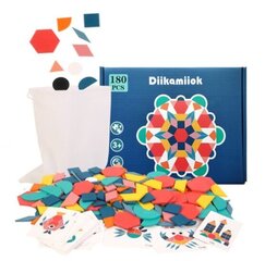 Puzzle drewniane układanka montessori 180el. цена и информация | Пазлы | 220.lv