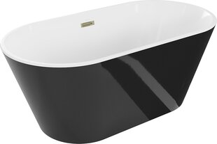 Vonia Mexen Flavia su sifonu, 150 x 75 cm, White/Black+Gold цена и информация | Ванны | 220.lv