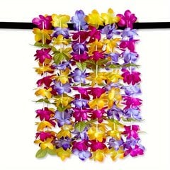 '3/6 шт. утолщенное ожерелье с цветочным принтом в гавайских леях для вечеринки в стиле хула-танец-луау' цена и информация | Карнавальные костюмы, парики и маски | 220.lv