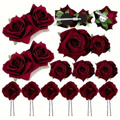 'Ar rokām darināts rožu ziedu aksesuāru komplekts' cena un informācija | Karnevāla kostīmi, maskas un parūkas | 220.lv