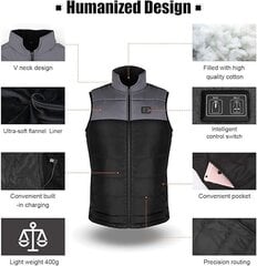 Afunso C-01 elektriskā apsildāmā veste cena un informācija | Vīriešu vestes | 220.lv