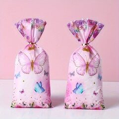 '25/50/100gab kroņa rozā purpursarkanā tauriņa konfekšu maisiņi' cena un informācija | Dāvanu saiņošanas materiāli | 220.lv