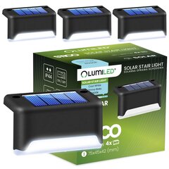 4x SOLAR LED STEP LAMP ĀRA ŪDENSIZSARDZĪBAS STEP LAMP cena un informācija | Āra apgaismojums | 220.lv