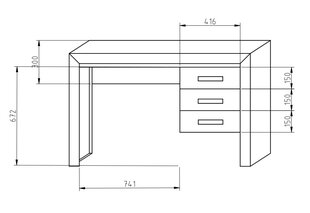 Стол с 3 выдвижными ящиками SA - BIU1 цена и информация | Компьютерные, письменные столы | 220.lv