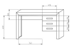 Rakstāmgalds ar 3 atvilktnēm SA - BIU1 cena un informācija | Datorgaldi, rakstāmgaldi, biroja galdi | 220.lv