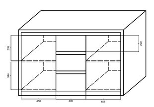 2-дверный комод с выдвижными ящиками KT - K 3 цена и информация | Комоды | 220.lv