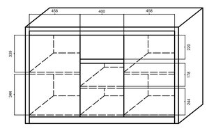 Трехдверный комод с выдвижным ящиком KT - K 4 цена и информация | Комод | 220.lv