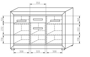 Трехдверный комод с выдвижным ящиком SA - K6 цена и информация | Комод | 220.lv