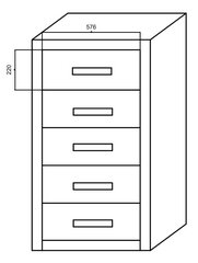 Комод с 5 ящиками Меган К 2 цена и информация | Комод | 220.lv