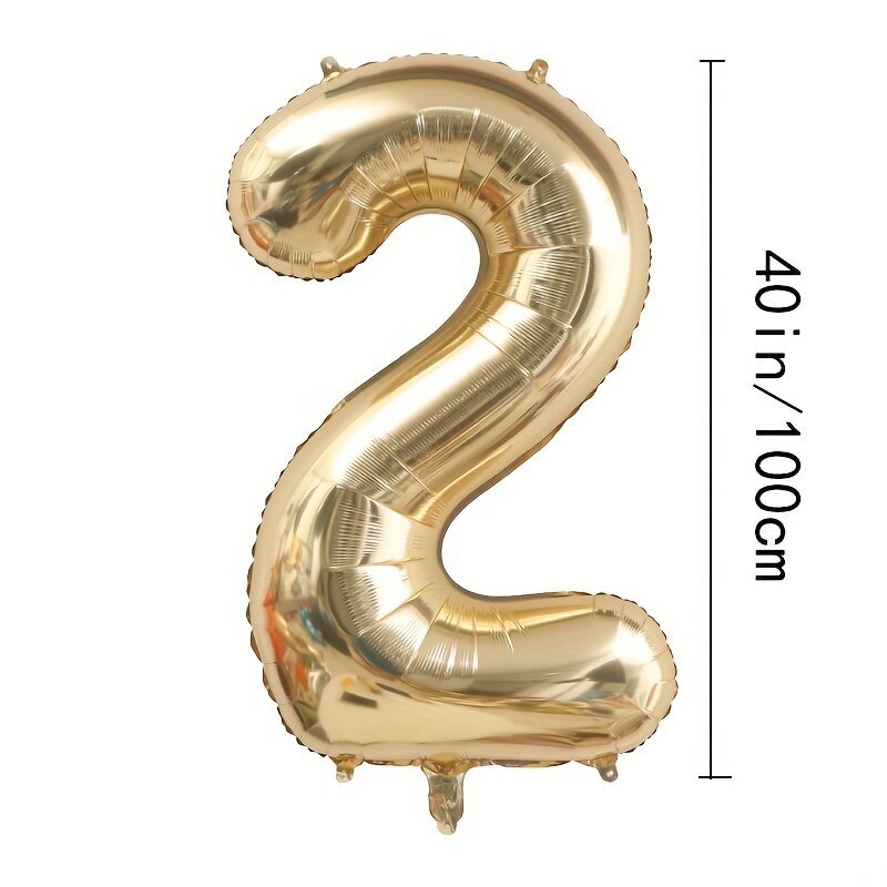 '1gab 101,6 cm zelta skaitļa hēlija baloni dzimšanas dienas jubilejas ballīšu dekorācijām' cena un informācija | Svētku dekorācijas | 220.lv