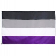 LGBT LARGE varavīksnes karogs 90x150cm ASEXUALITY F10 cena un informācija | Karogi un aksesuāri | 220.lv