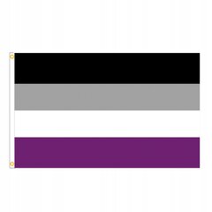 LGBT LARGE varavīksnes karogs 90x150cm ASEXUALITY F10 cena un informācija | Karogi un aksesuāri | 220.lv