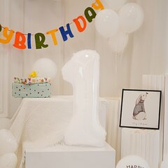 '1gab 101.6cm baltā numura festivāla balons' cena un informācija | Svētku dekorācijas | 220.lv