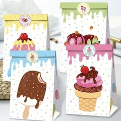'14gab vasaras saldējuma ballītes maisiņi ar 2 uzlīmēm ' cena un informācija | Svētku dekorācijas | 220.lv