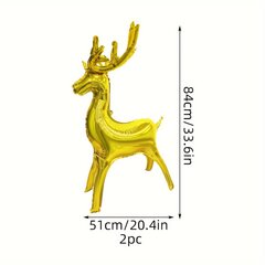 '2gab Ziemassvētku ziemeļbriežu baloni Ziemassvētku ballītes baloni lieli ziemeļbriežu baloni zelta aļņa folijas baloni brīvdienu ziemas tēma dzimšanas dienas dekorēšana Ziemassvētku Jaunais gads dārza iekštelpu dekorēšana' cena un informācija | Svētku dekorācijas | 220.lv