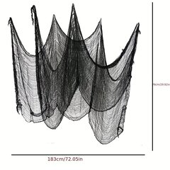 'Helovīna melna šausmu ainas dekorēšana marle Halovīni melnā marle iekštelpu āra pagalma durvju logs' cena un informācija | Svētku dekorācijas | 220.lv