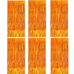 '6gab oranžas alumīnija folijas pušķu dekorēšanas komplekts' cena un informācija | Svētku dekorācijas | 220.lv