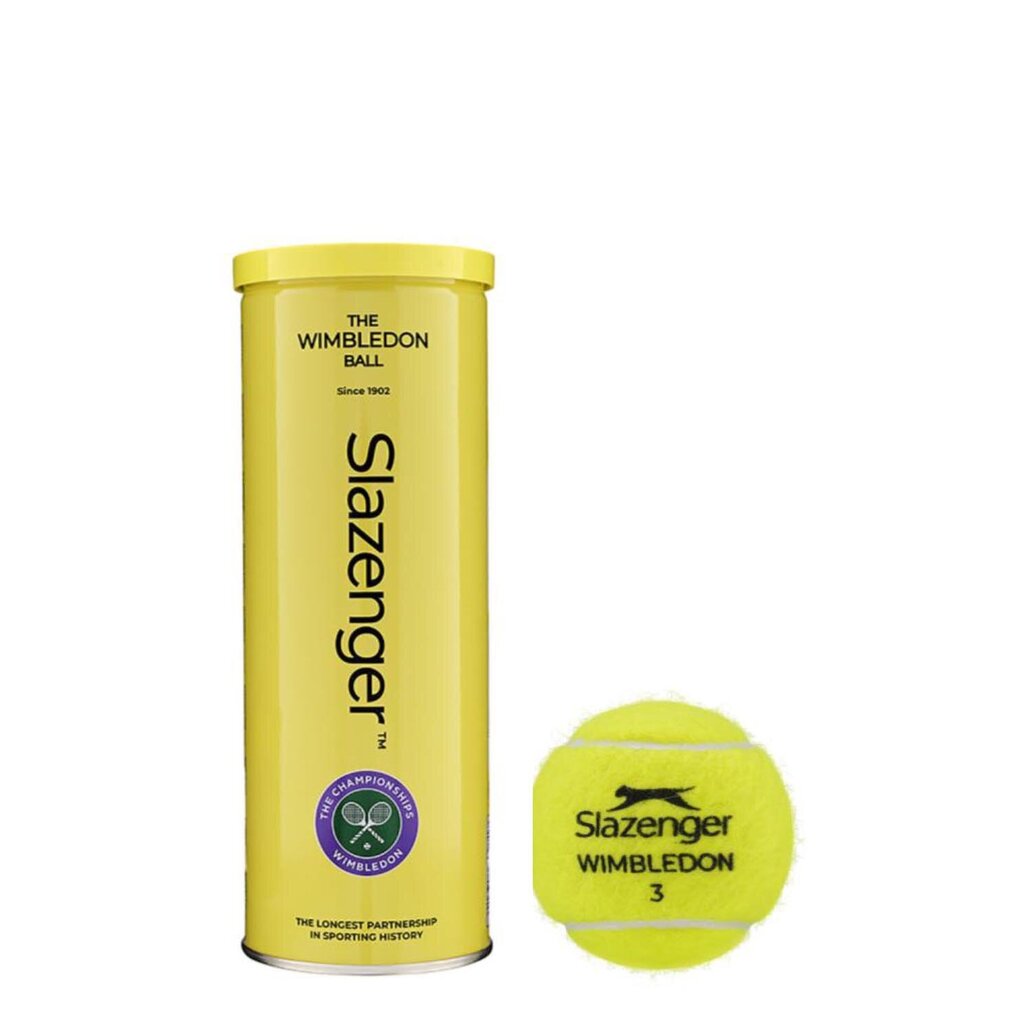 Tenisa bumbiņas Slazenger Wimbledon 3-tin, dzeltenas cena un informācija | Āra tenisa preces | 220.lv