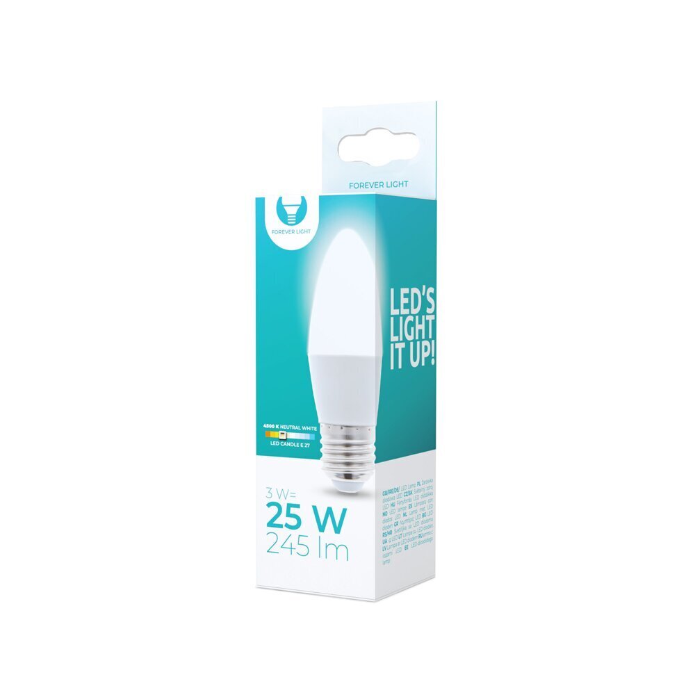 LED spuldze Forever Light E27 C37 3W, 1gab. cena un informācija | Spuldzes | 220.lv