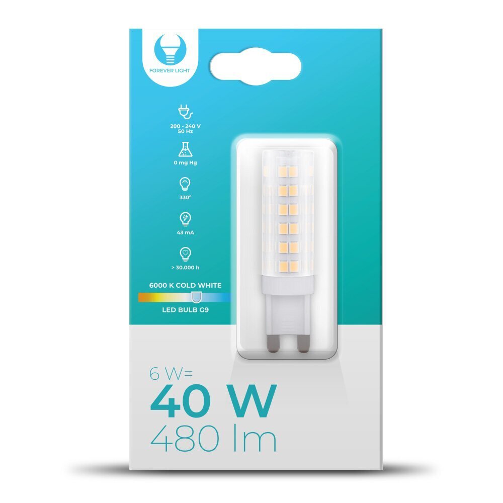 LED spuldze Forever Light G9 6W, 1gab. cena un informācija | Spuldzes | 220.lv