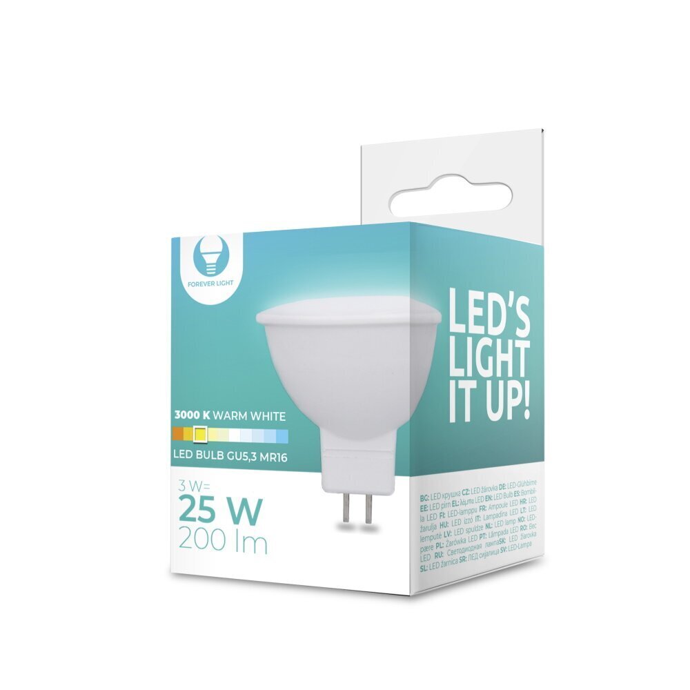 LED spuldze Forever Light GU5,3 MR16 3W, 1gab. цена и информация | Spuldzes | 220.lv