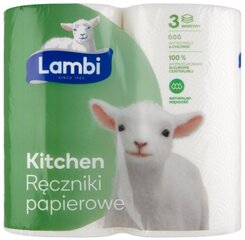 Papīra dvieļi Lambi, 2 gab. cena un informācija | Tualetes papīrs, papīra dvieļi | 220.lv