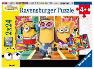 Ravensburger puzle Minioni darbībā 2x24p 5085 cena un informācija | Puzles, 3D puzles | 220.lv