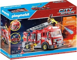 71233 PLAYMOBIL® City Action Ugunsdzēsēju mašīna ar gaismām, 86 daļas cena un informācija | Konstruktori | 220.lv