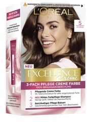 Loreal Excellence Creme Matu Krāsa Nr. 5, 1 gab., (VĀCU PRODUKTS) cena un informācija | Matu krāsas | 220.lv