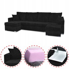 Bonito BIG dīvāns ar guļamvietu funkciju Family Furniture velvets melns cena un informācija | Gultas | 220.lv