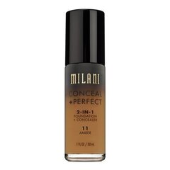 Milani Conceal+ Perfect tonālais krēms 30 ml, 11 Amber cena un informācija | Grima bāzes, tonālie krēmi, pūderi | 220.lv