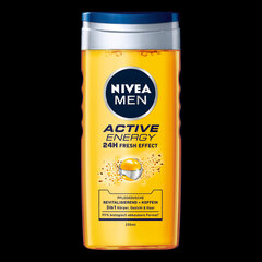 Nivea Men Active Energy Dušas želejas vīriešu 250 ml, 6 iepakojuma komplekts cena un informācija | Dušas želejas, eļļas | 220.lv