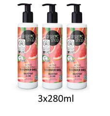 Dušas želejas Organic Shop Grapefruit and Lime, 3 x 280 ml cena un informācija | Dušas želejas, eļļas | 220.lv