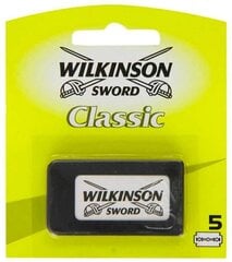 Классические лезвия Wilkinson Classic Sword Double Edge для бритвы, 5 шт. цена и информация | Косметика и средства для бритья | 220.lv