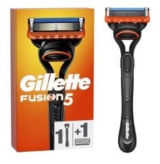 Gilette Fusion 5 - Šķūnis + 1 Rezerves Asi. Augstas kvalitātes skūšanās masīnka ar piecu asu lāpstiņu dizainu, nodrošina gludu un precīzu bārda un sejas apstrādi. cena un informācija | Skūšanās piederumi, kosmētika | 220.lv