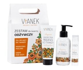 Vianek Sejas barojošais komplekts: želeja 150 ml + acu krēms 15 ml + maska-pīling no 70 ml cena un informācija | Sejas ādas kopšana | 220.lv