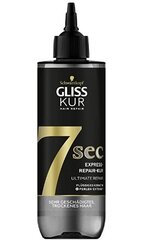 (DE) Gliss Kur, 7 Sekunžu Ekspres Kuracija matiem, 200ml (PRODUKTS NO VĀCIJAS) cena un informācija | Matu uzlabošanai | 220.lv