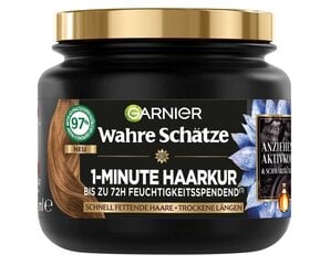 Aktivā ogle matu maskai Garnier, 1 minūtes matu maska, 340 ml cena un informācija | Kosmētika matu stiprināšanai | 220.lv