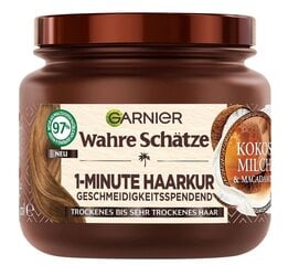 Garnier Matu Maska ar Kokosriekstu un Piena Ekstraktu, 1 minūtē, 340ml cena un informācija | Kosmētika matu stiprināšanai | 220.lv