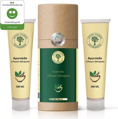 Iestatīt 2 x ayurveda 3 fāzes zobu pasta | Zobu pastas zaļā Valie fluorīda bez 100 ml ar 17 garšaugiem, saknēm, ziediem, ļoti efektīvām eļļām, jūras sāli un ārstniecisko zemi. Pazīstams no veselības pārtikas veikala! (2) cena un informācija | Zobu pastas, birstes | 220.lv