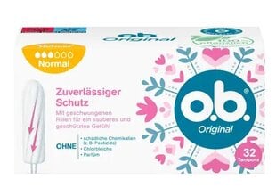 O.b., Parastais, Tamponi, 32 gabali cena un informācija | Tamponi, higiēniskās paketes, ieliktnīši | 220.lv