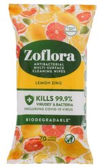 (DE) Лимонные дезинфицирующие салфетки Zoflora, 70 шт. цена и информация | Ватные изделия и влажные салфетки | 220.lv