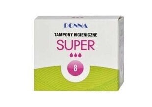 Donna New Super Higiēniskie Tamponi 8 gab. cena un informācija | Tamponi, higiēniskās paketes, ieliktnīši | 220.lv