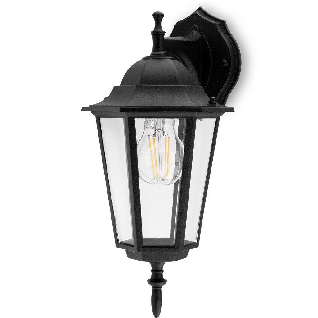 Dārza āra E27 laterna downlight Black BELLIS LUMILED cena un informācija | Āra apgaismojums | 220.lv